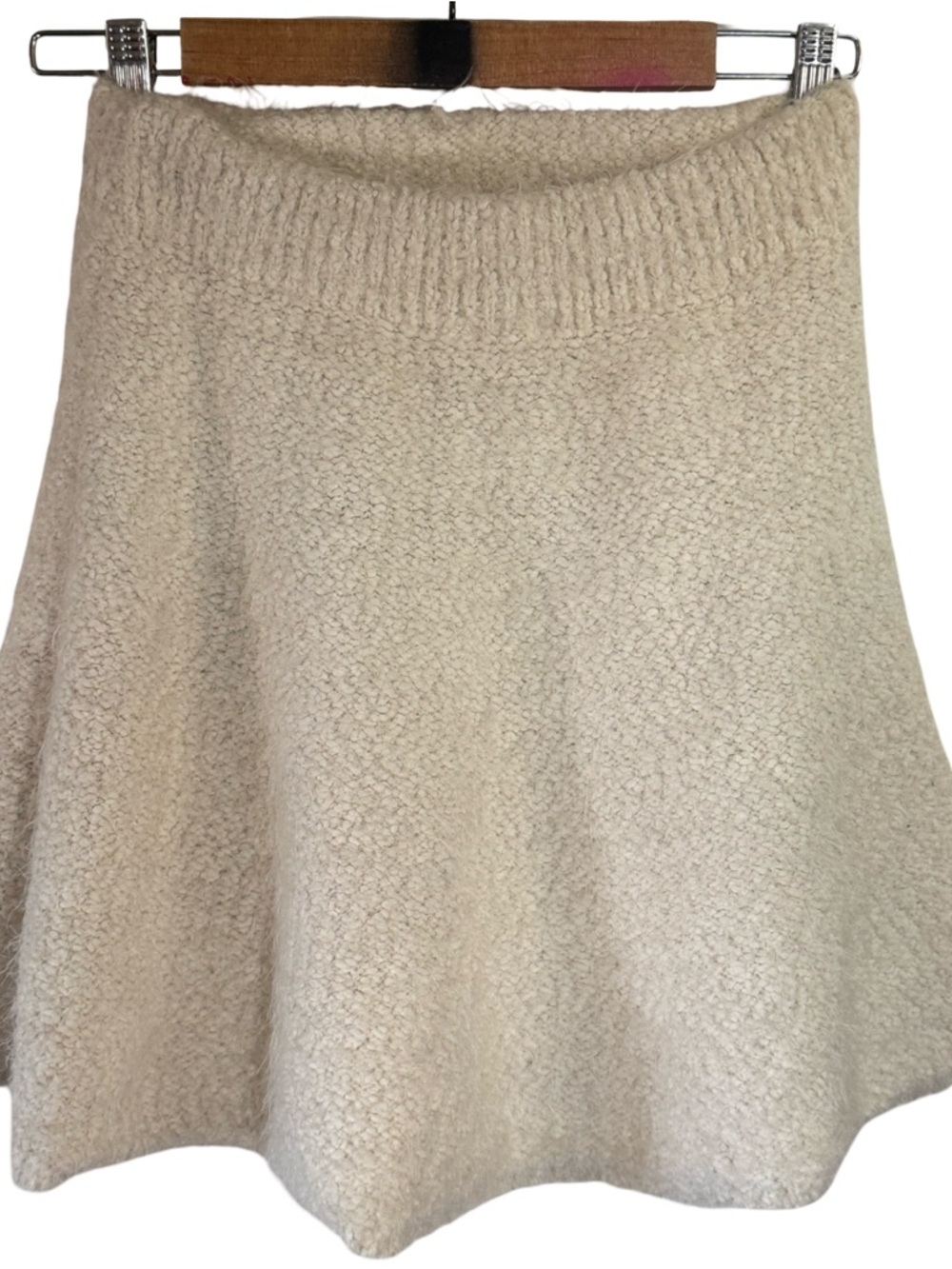 Abercrombie & Fitch Cream Knit A-Line Skirt